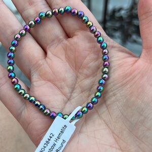 Rainbow Hematite 4mm Beaded Bracelet